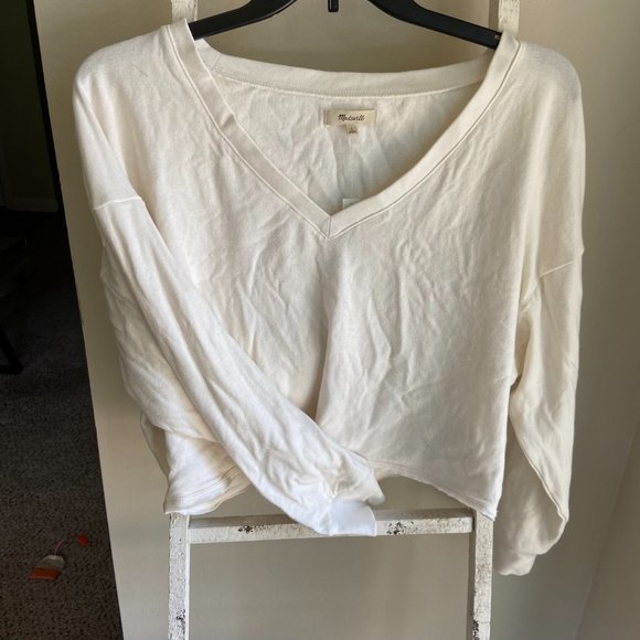Madewell Double-Face V-Neck Long-Sleeve Tee Size L - Picture 4 of 7